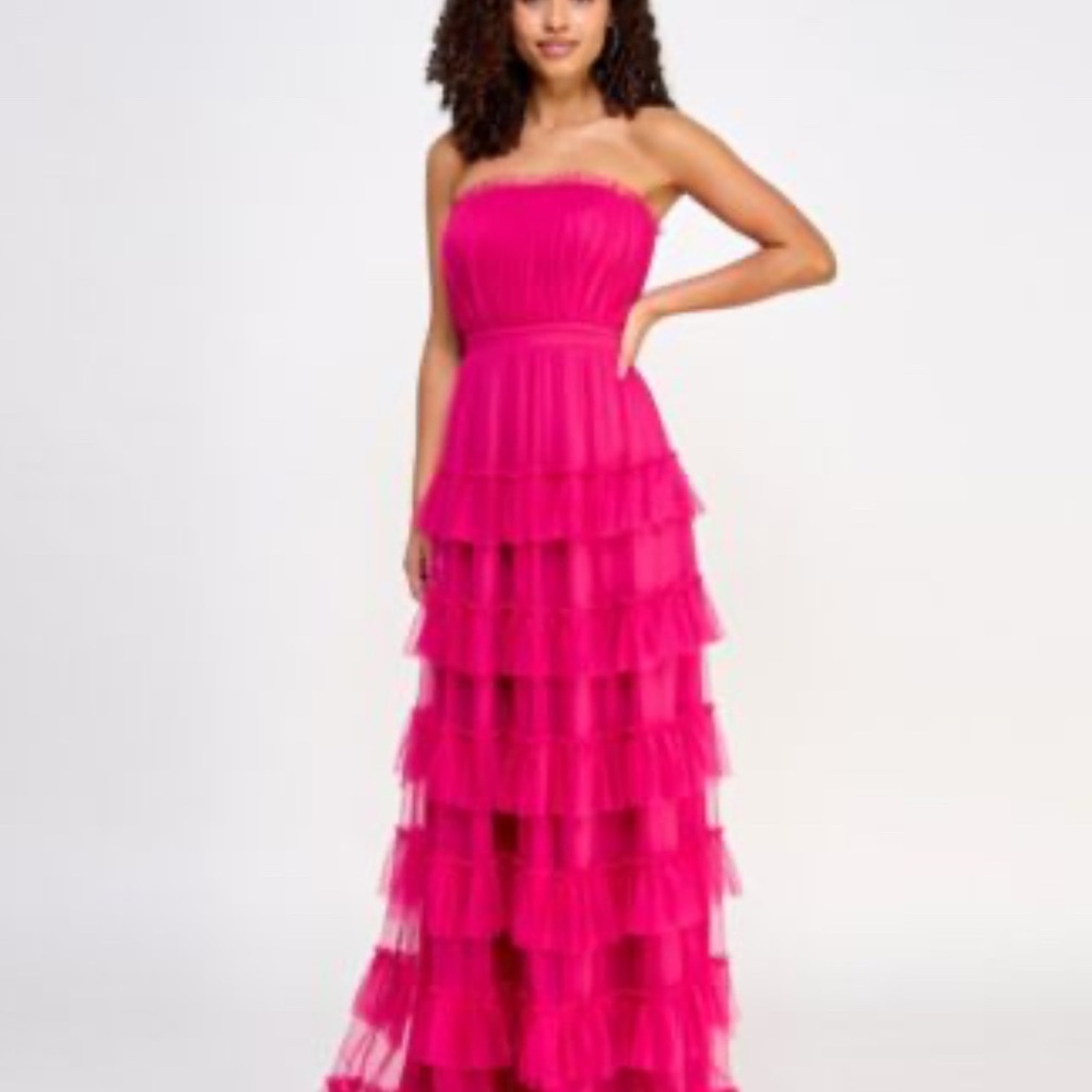 City Studio Pink Strapless Gown